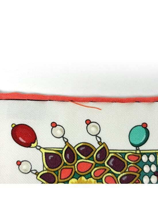Hermes Carre 90 Parures Des Maharaja Scarf Silk Pink Red Multicolor